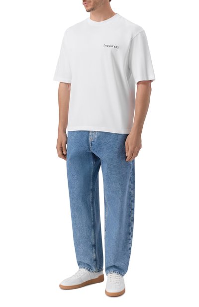 Хлопковая футболка DSQUARED2 белого цвета по цене 35100 руб., арт. S74GD1581/D20033, фото 2 Хлопковая футболка DSQUARED2, арт. S74GD1581/D20033, фото 2