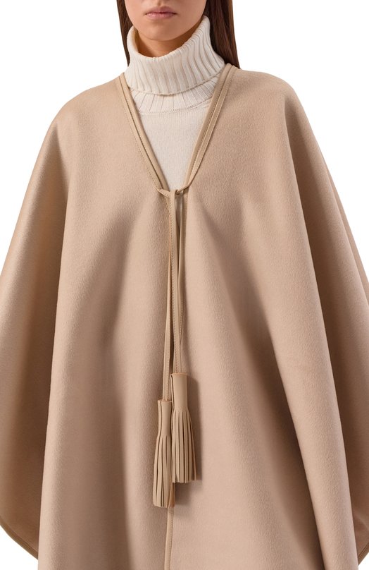 Шерстяное пончо EDOMO C010102FW2526 Бежевый  C010102FW2526 Фото 5