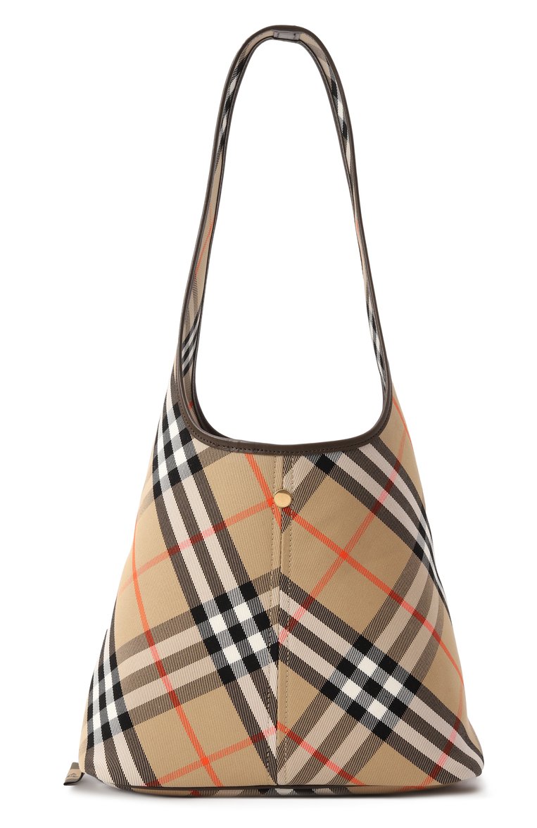 Женская сумка BURBERRY бежевого цвета, арт. 8094678 | Фото 6 (Материал сплава: Проставлено; Размер: medium; Материал: Текстиль; Драгоценные камни: Проставлено)