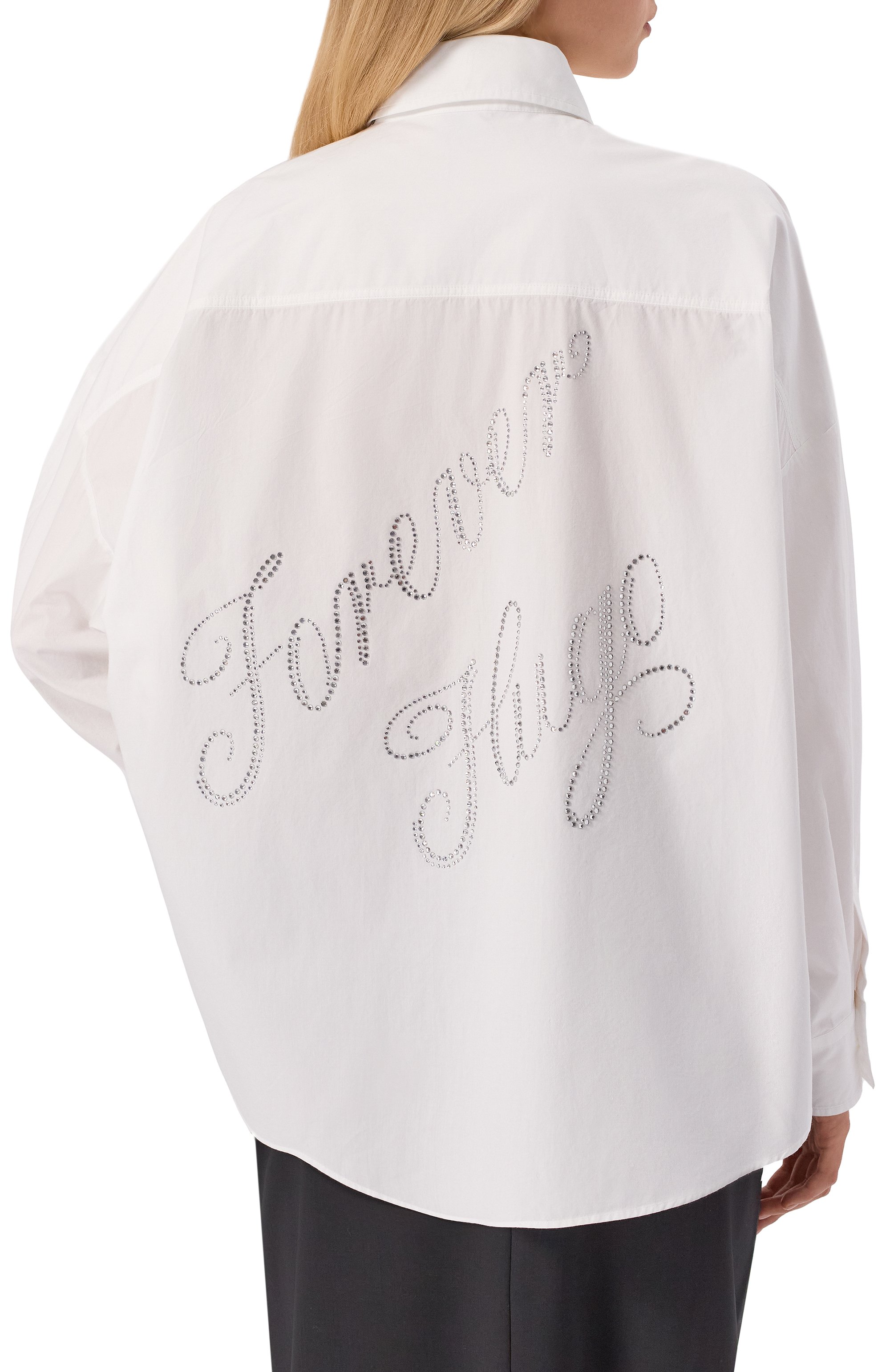 Хлопковая рубашка с отделкой стразами HUGO BLUE, арт. 50550592, фото 4