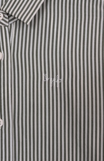 Хлопковое платье IL GUFO темно-зеленого цвета по цене 16700 руб., арт. P25VM780C1080/5A-8A, фото 3 Хлопковое платье IL GUFO, арт. P25VM780C1080/5A-8A, фото 3