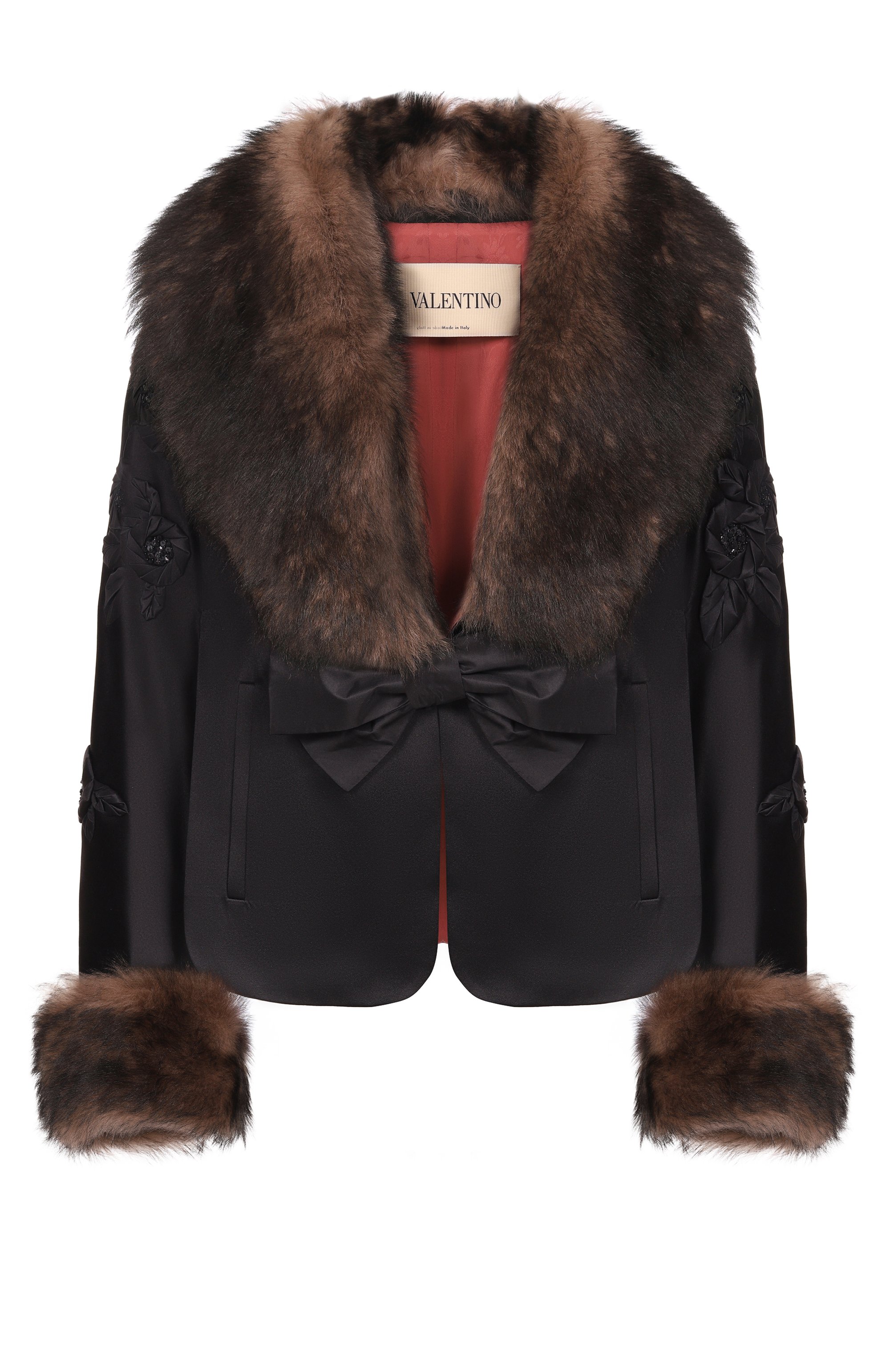 Шел ковая накидка с отделкой из овчины VALENTINO, арт. 8B3CG4WA/8HE, фото 1