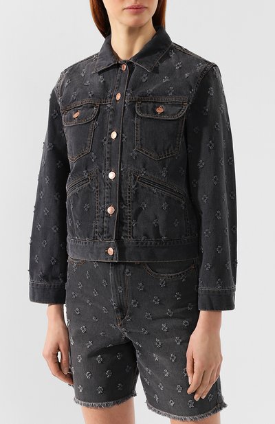 Джинсовая куртка ISABEL MARANT ETOILE черного цвета по цене 34100 руб., арт. VE0908-19P012E/L0FTY, фото 3 Джинсовая куртка ISABEL MARANT ETOILE, арт. VE0908-19P012E/L0FTY, фото 3