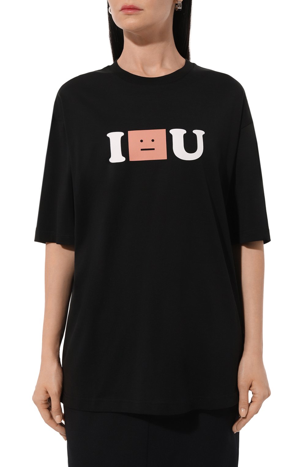 Хлопковая футболка ACNE STUDIOS черного цвета по цене 24500 руб., арт. FA-UX-TSHI000257, фото 3 Хлопковая футболка ACNE STUDIOS, арт. FA-UX-TSHI000257, фото 3