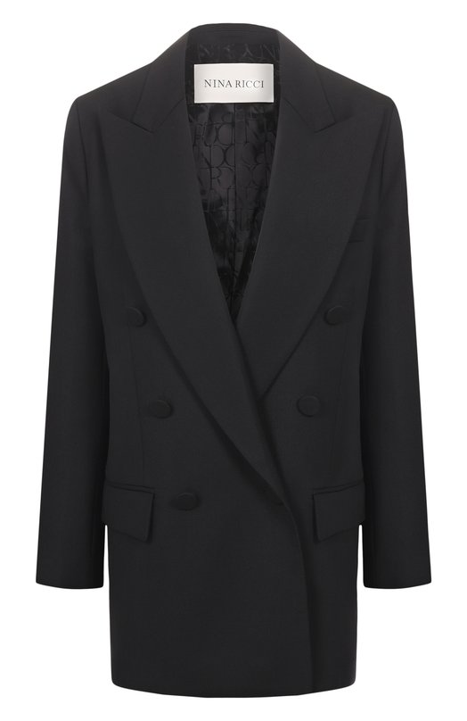 Шерстяной жакет Nina Ricci 25ACVE002/WV0324 Чёрный 25ACVE002/WV0324