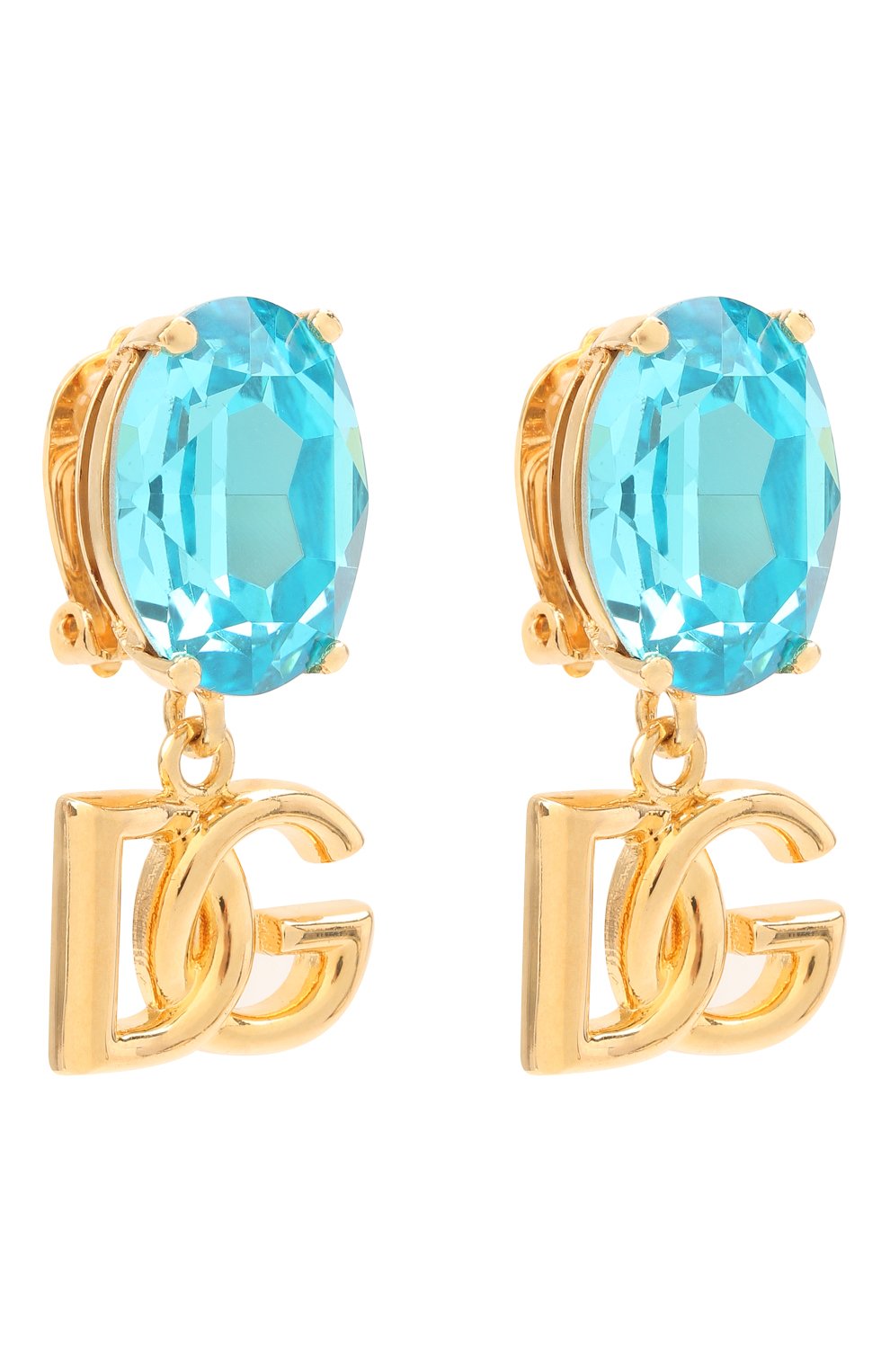 Клипсы DOLCE & GABBANA голубого цвета по цене 49950 руб., арт. WE0201 W1111, фото 3 Клипсы DOLCE & GABBANA, арт. WE0201 W1111, фото 3