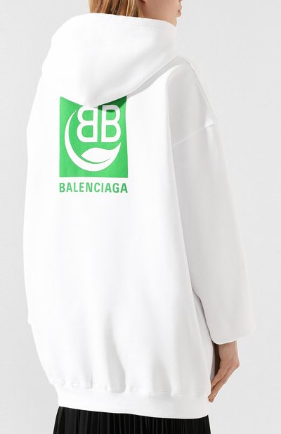 Хлопковое худи BALENCIAGA белого цвета по цене 56400 руб., арт. 578135/THV64, фото 4 Хлопковое худи BALENCIAGA, арт. 578135/THV64, фото 4