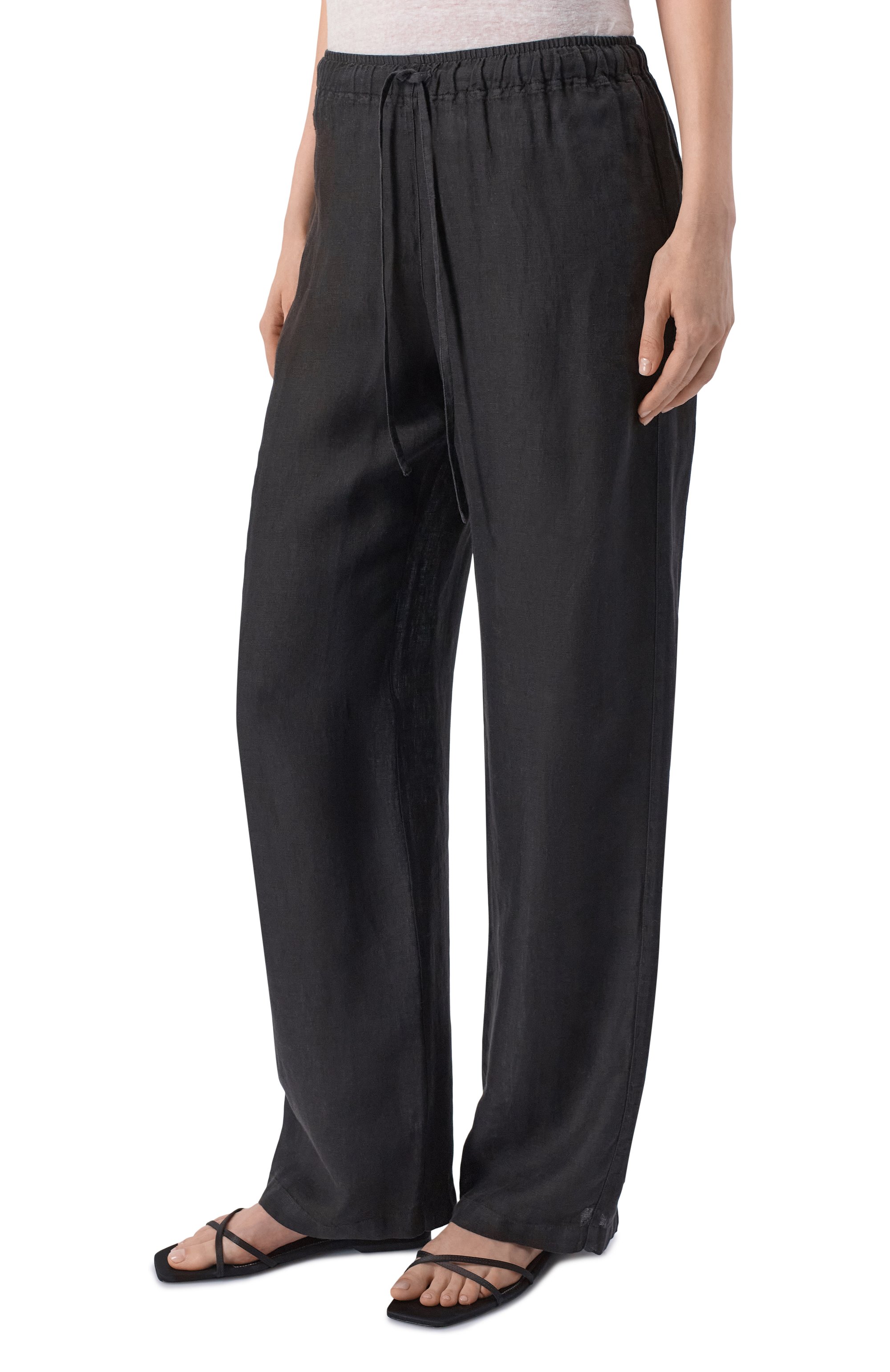 Льняные брюки 120% LINO черного цвета по цене 27800 руб., арт. 33ALIW2145/0000115, фото 3 Льняные брюки 120% LINO, арт. 33ALIW2145/0000115, фото 3