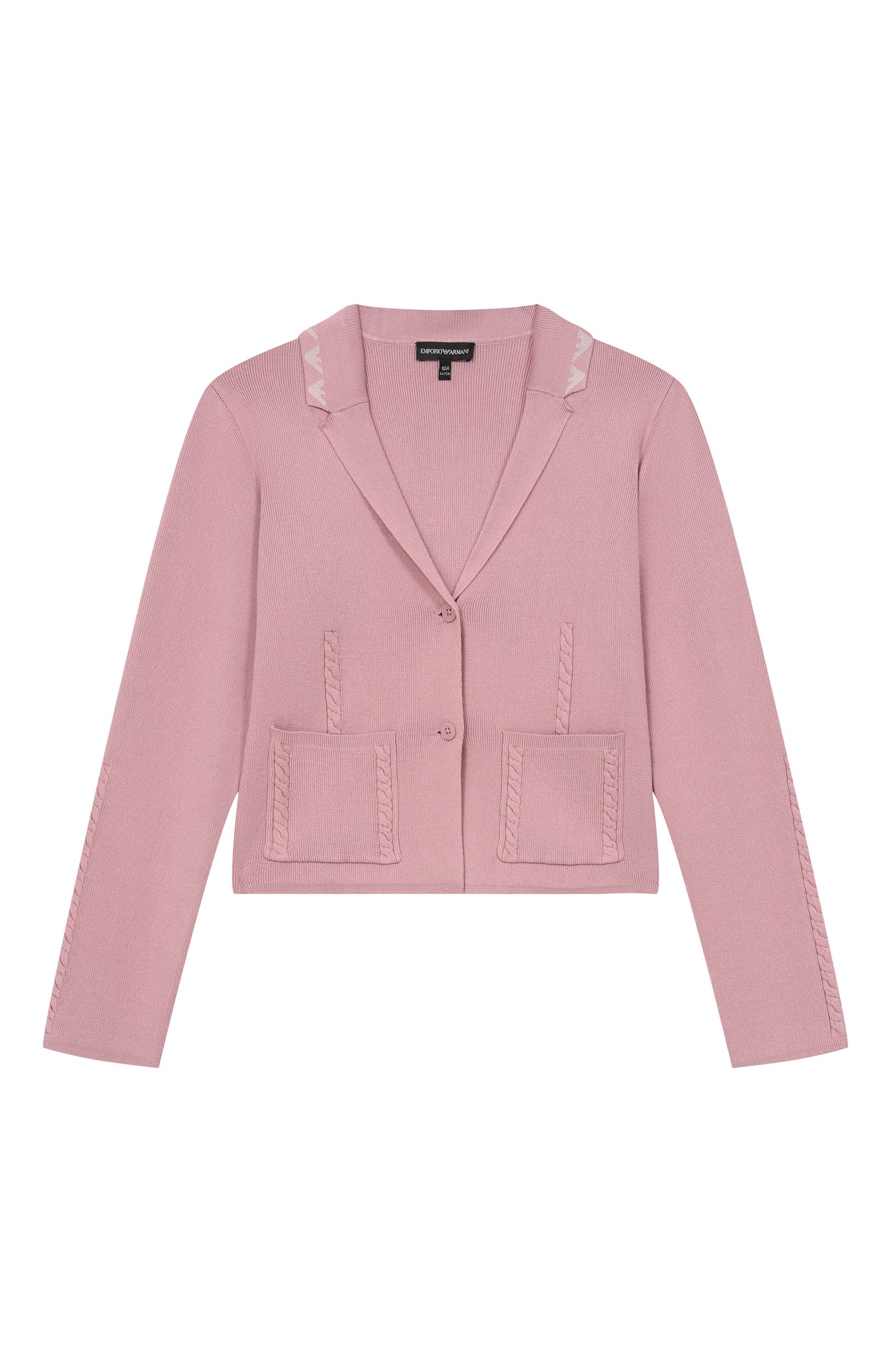 Кардиган EMPORIO ARMANI сиреневого цвета по цене 22700 руб., арт. EG000985/AF27341, фото 1 Кардиган EMPORIO ARMANI, арт. EG000985/AF27341, фото 1