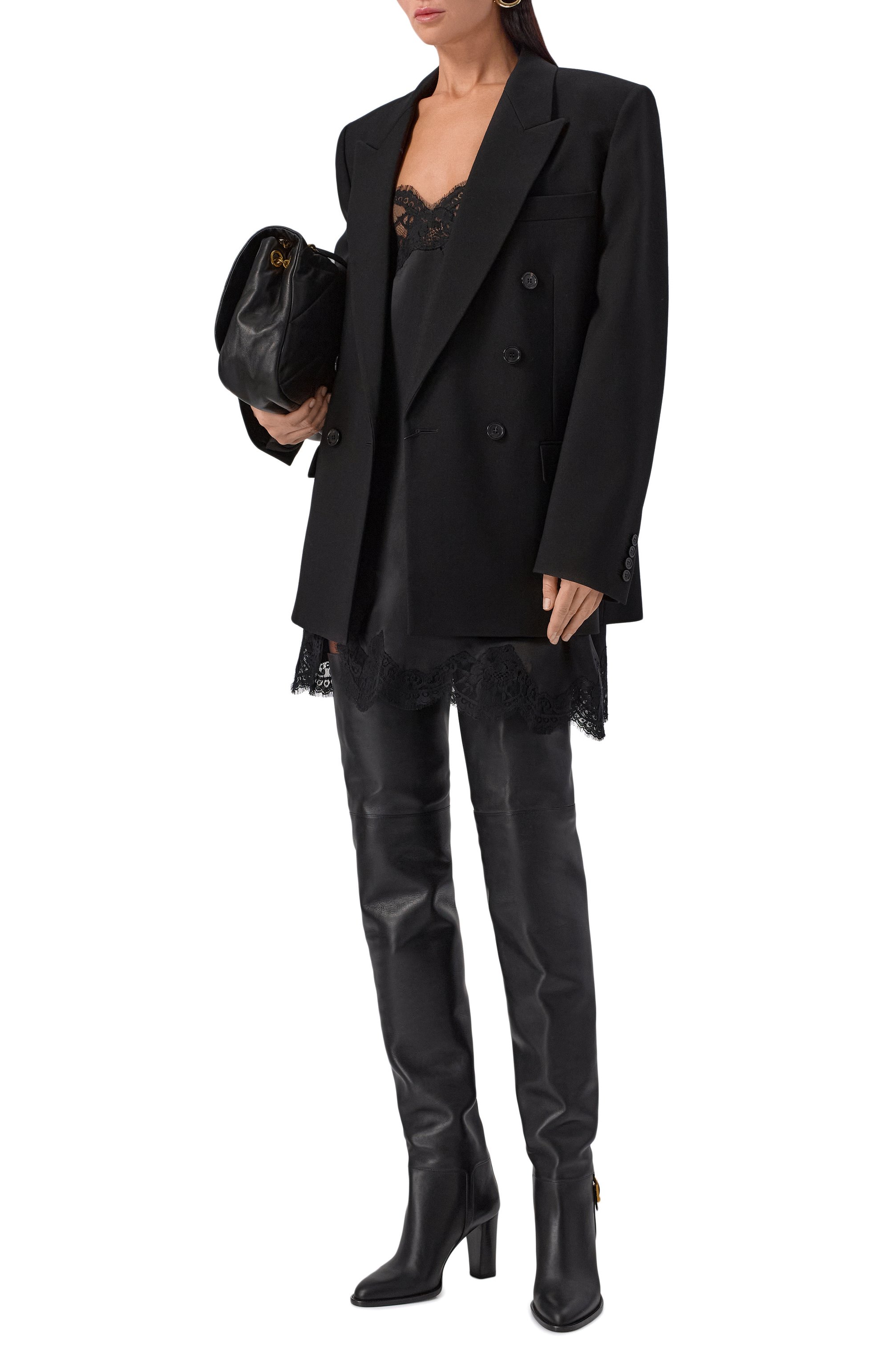 Кожаные ботфорты julia 85 SAINT LAURENT, арт. 840702/AAFBC, фото 3