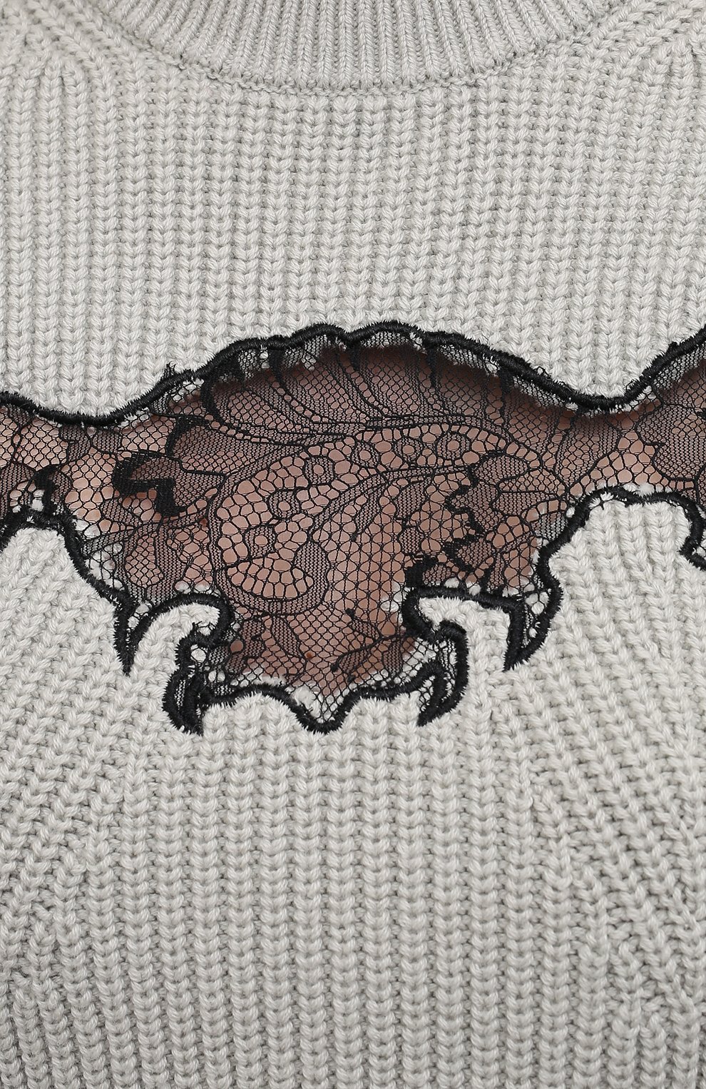 Свитер из хлопка и шерсти SELF-PORTRAIT светло-зеленого цвета по цене 39300 руб., арт. PF21-001, фото 5 Свитер из хлопка и шерсти SELF-PORTRAIT, арт. PF21-001, фото 5