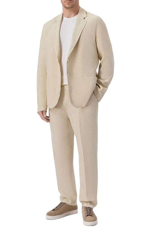 Льняные брюки InLinum JEAN 19/TR0PEA Кремовый  JEAN 19/TR0PEA Фото 2