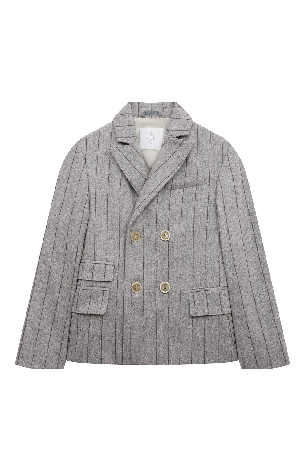 Шерстяной пиджак ELEVENTY серого цвета по цене 41200 руб., арт. ET2Q24 I0173/8-10, фото 1 Шерстяной пиджак ELEVENTY, арт. ET2Q24 I0173/8-10, фото 1