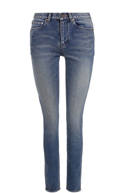 Женские джинсы-скинни с потертостями SAINT LAURENT, арт. 465479/Y477K