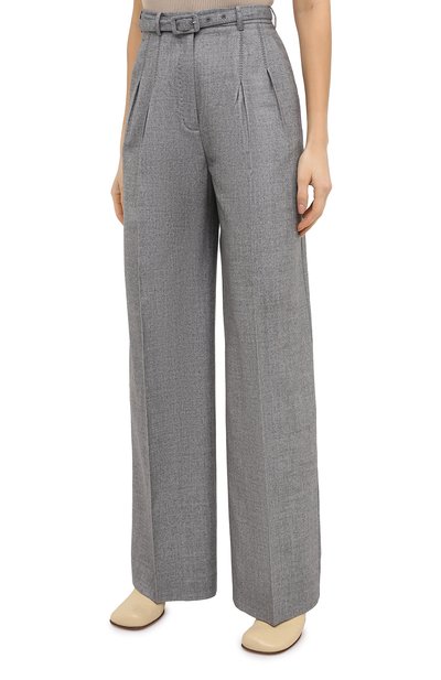 Шерстяные брюки GABRIELA HEARST светло-серого цвета по цене 160500 руб., арт. 120201 W039, фото 3 Шерстяные брюки GABRIELA HEARST, арт. 120201 W039, фото 3