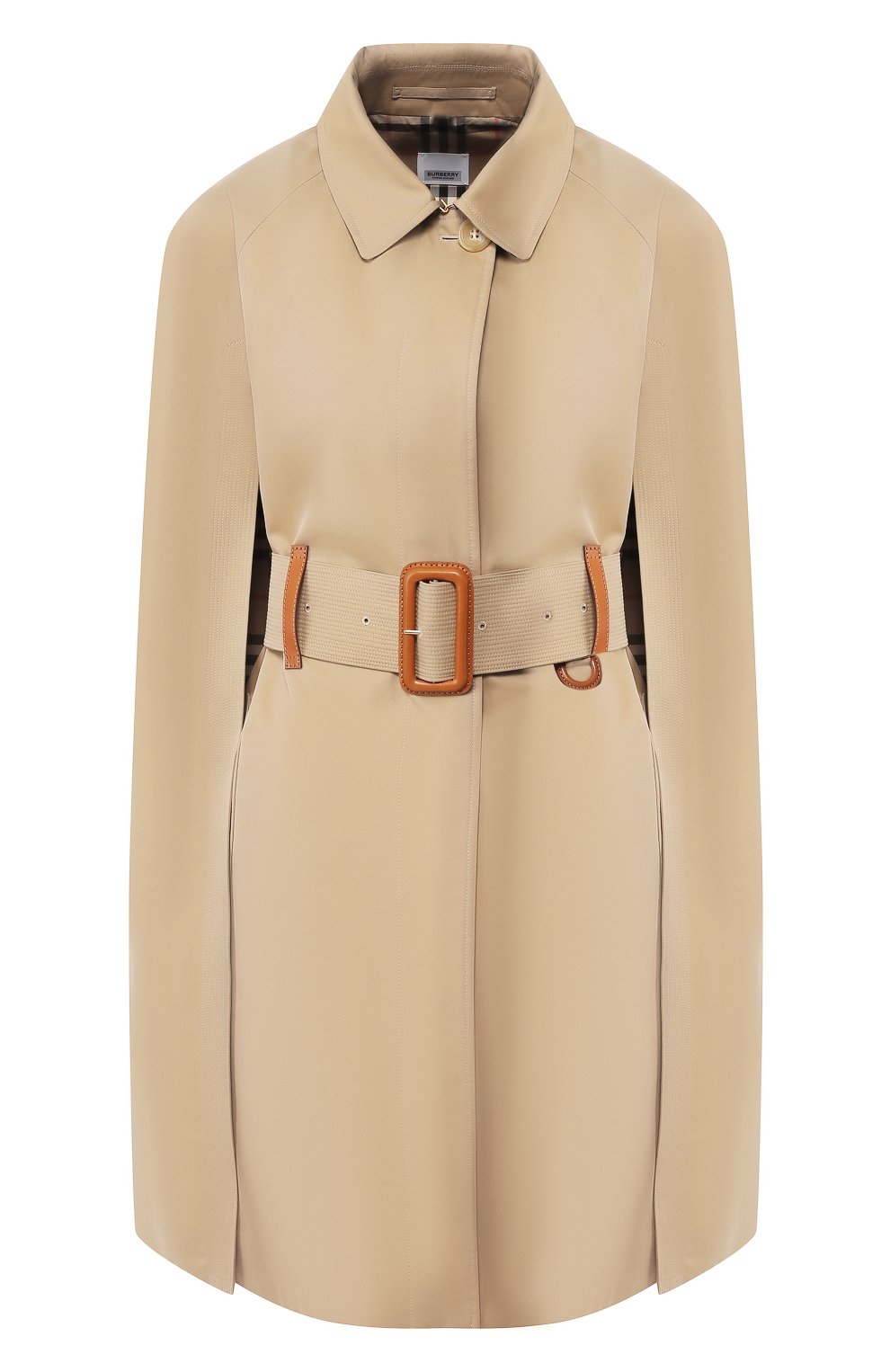 Хлопковый кейп BURBERRY бежевого цвета по цене 181500 руб., арт. 8011417, фото 1 Хлопковый кейп BURBERRY, арт. 8011417, фото 1