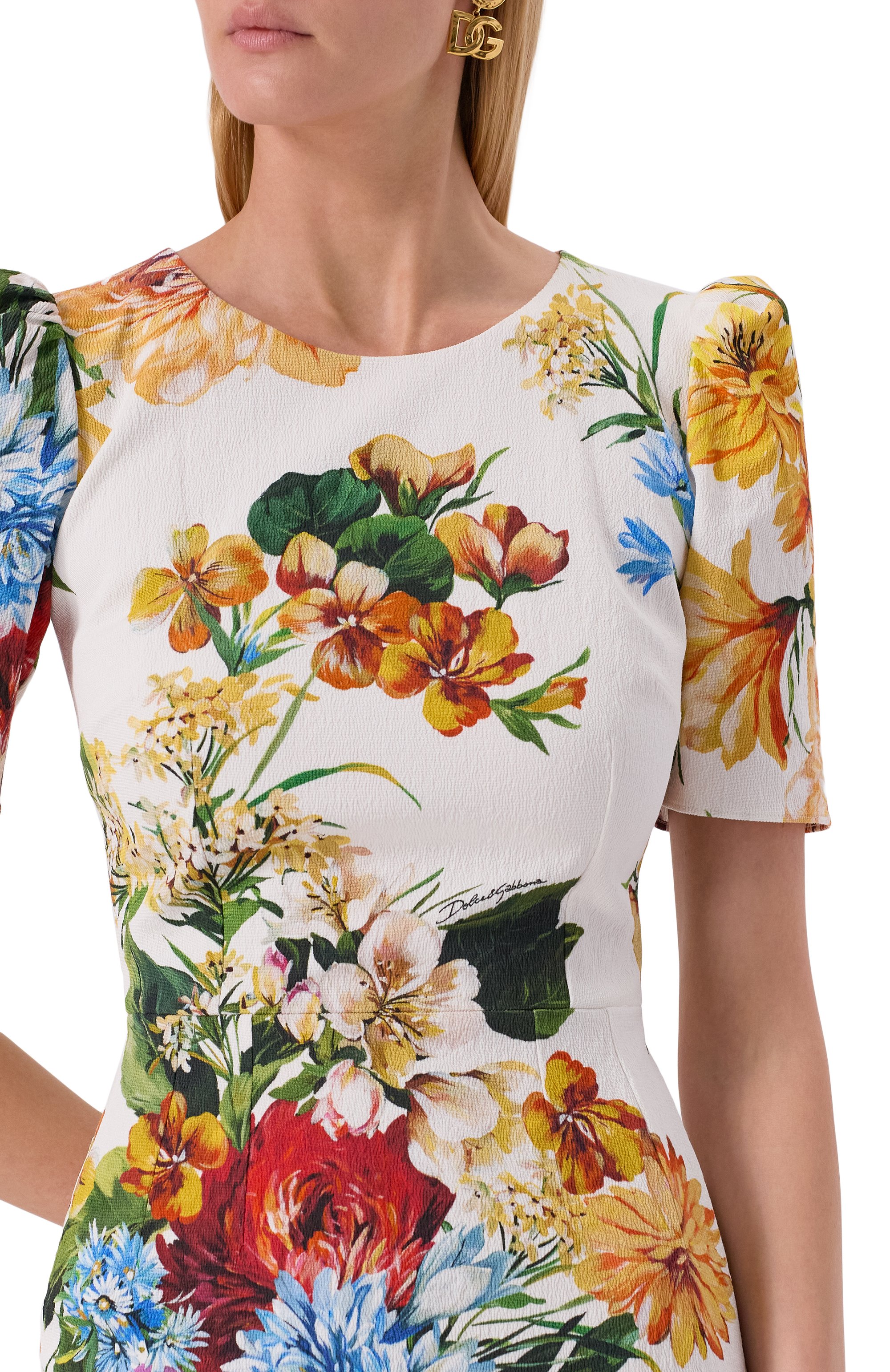 Платье из хлопка и вискозы DOLCE & GABBANA, арт. F6TYCT/FSRQU, фото 5