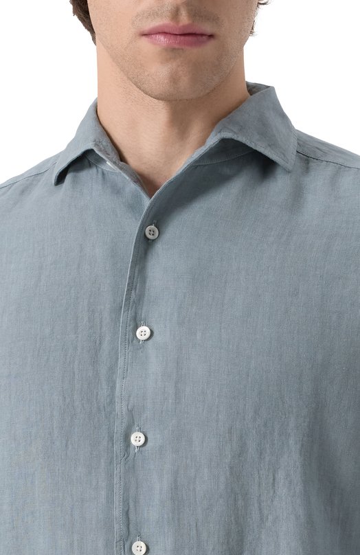 Льняная рубашка Corneliani 25P126-2511199 Зелёный  25P126-2511199 Фото 5