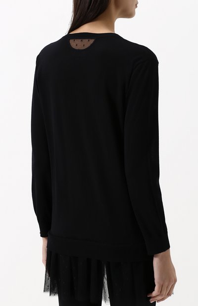 Пуловер из смеси кашемира и шелка с оборкой REDVALENTINO, арт. PR3KC04K/1W7, фото 4