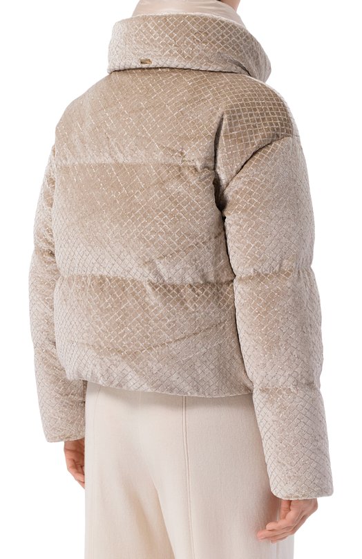 Пуховик с отделкой пайетками Herno PI002161D/12751 Бежевый  PI002161D/12751 Фото 4