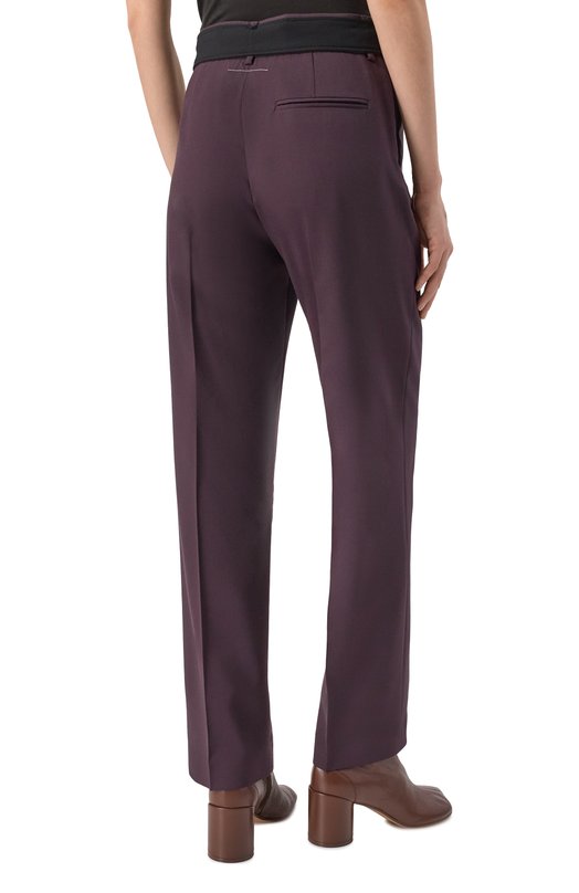 Шерстяные брюки MM6 S62KB0251/M35622 Фиолетовый  S62KB0251/M35622 Фото 4