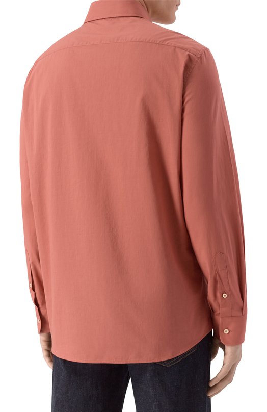 Хлопковая рубашка Brunello Cucinelli MA6740627 Розовый  MA6740627 Фото 4