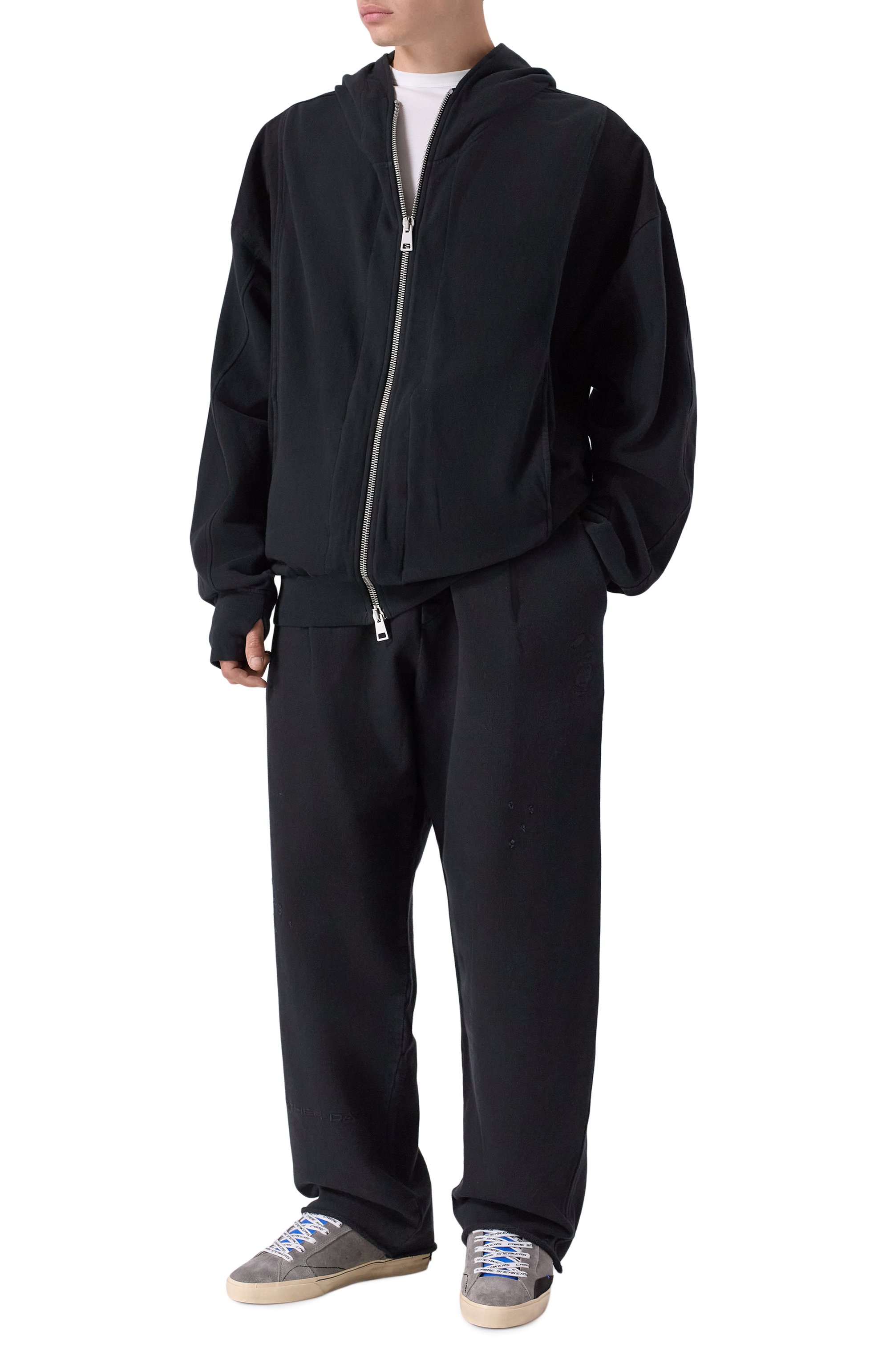 Комбинированные кеды distressed CRIME LONDON серого цвета по цене 25150 руб., арт. 11034AA8, фото 2 Комбинированные кеды distressed CRIME LONDON, арт. 11034AA8, фото 2