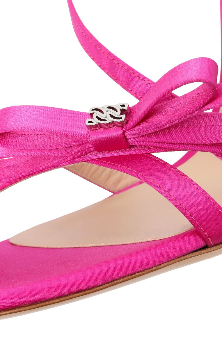 Женские текстильные босоножки julia girly 100 CASADEI розового цвета, арт. 1L300J1001/T0505 | Фото 7 (Материал внешний: Текстиль; Подошва: Плоская; Каблук высота: Высокий; Материал внутренний: Натуральная кожа; Каблук тип: Шпилька)