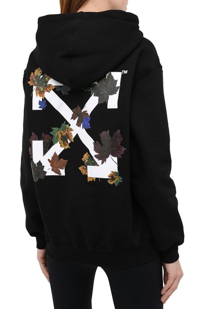 Хлопковое худи OFF-WHITE черного цвета по цене 66300 руб., арт. 0WBB032E20JER0031001, фото 4 Хлопковое худи OFF-WHITE, арт. 0WBB032E20JER0031001, фото 4