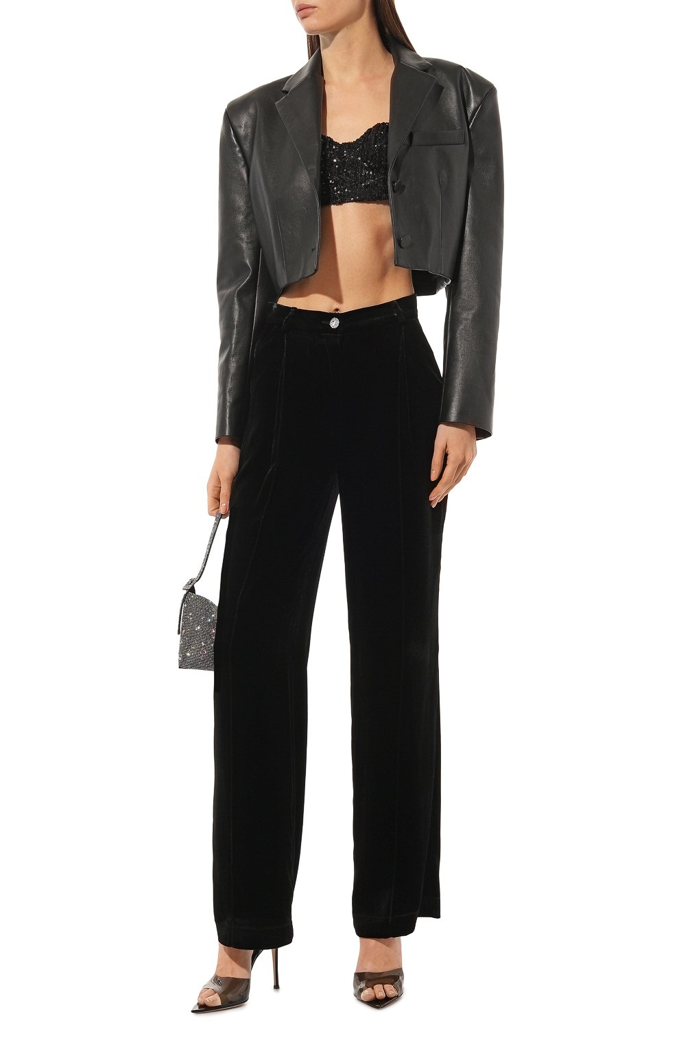 Бархатные брюки ALINE черного цвета по цене 30000 руб., арт. AL121201, фото 2 Бархатные брюки ALINE, арт. AL121201, фото 2