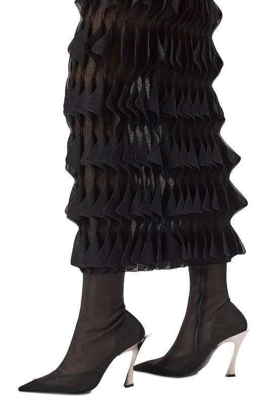 Комбинированные ботильоны Mugler MUSS24SC012_CX001 Чёрный  MUSS24SC012_CX001 Фото 3