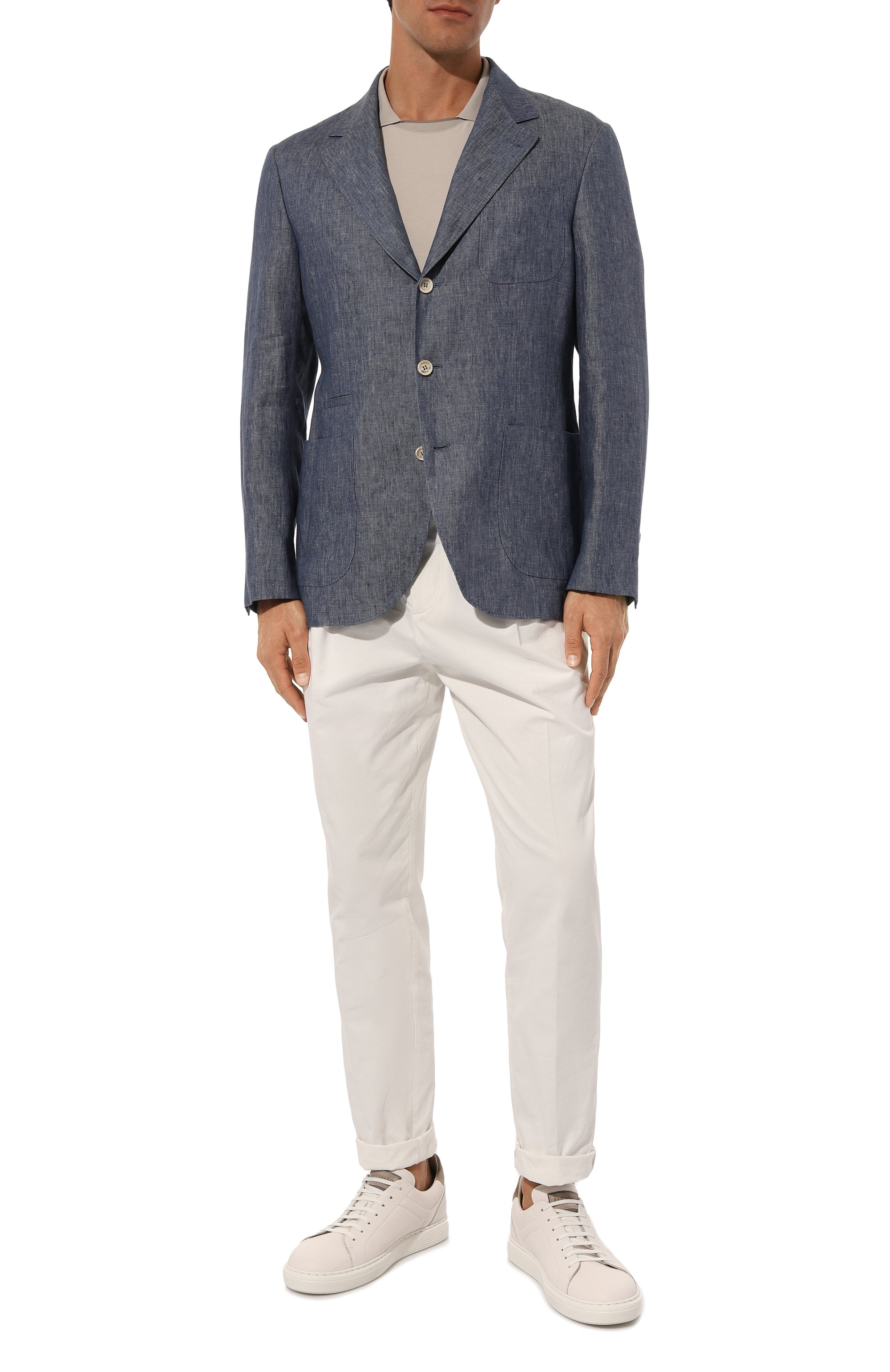 Льняной пиджак BRUNELLO CUCINELLI синего цвета по цене 327000 руб., арт. MS4987BND, фото 3 Льняной пиджак BRUNELLO CUCINELLI, арт. MS4987BND, фото 3