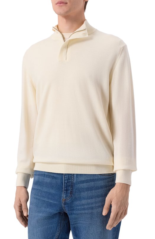 Шерстяной джемпер Daniele Fiesoli DF9046 Кремовый  DF9046 Фото 3