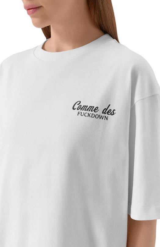 Хлопковая футболка Comme des Fuckdown CFABW01668 Белый  CFABW01668 Фото 5