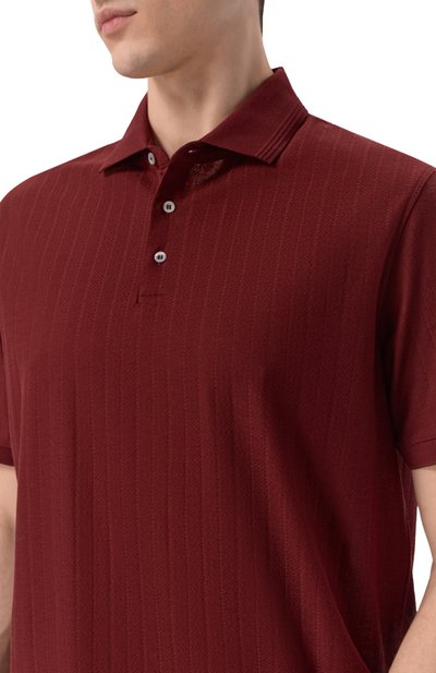 Хлопковое поло CORNELIANI бордового цвета по цене 29250 руб., арт. 27G518/2725031, фото 5 Хлопковое поло CORNELIANI, арт. 27G518/2725031, фото 5