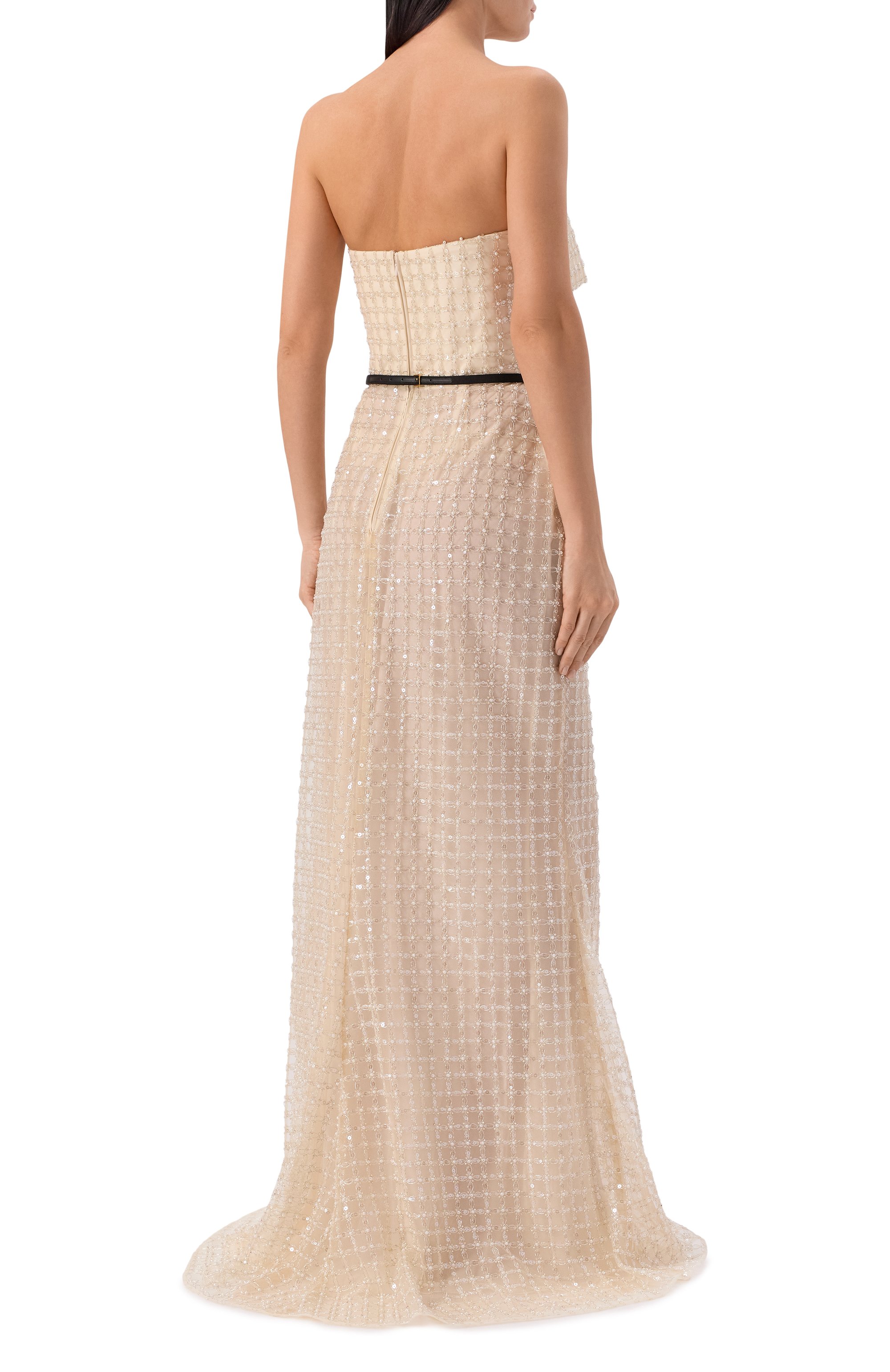 Платье с отделкой пайетками и бисером ELIE SAAB, арт. D1003NR26/TU023, фото 3