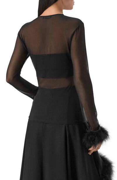 Топ с отделкой перьями MUGLER, арт. 25F3T00829595, фото 4