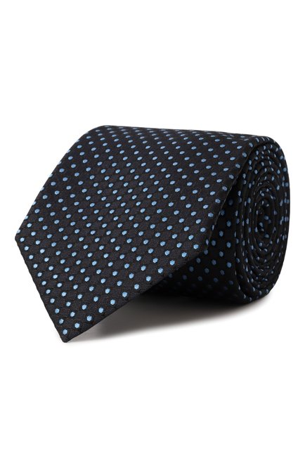 Мужской шелковый галстук GIORGIO ARMANI темно-синего цвета, арт. GM000800/TE13669 | Фото 1 (Материал: Шелк, Текстиль; Материал сплава: Проставлено; Нос: Не проставлено)