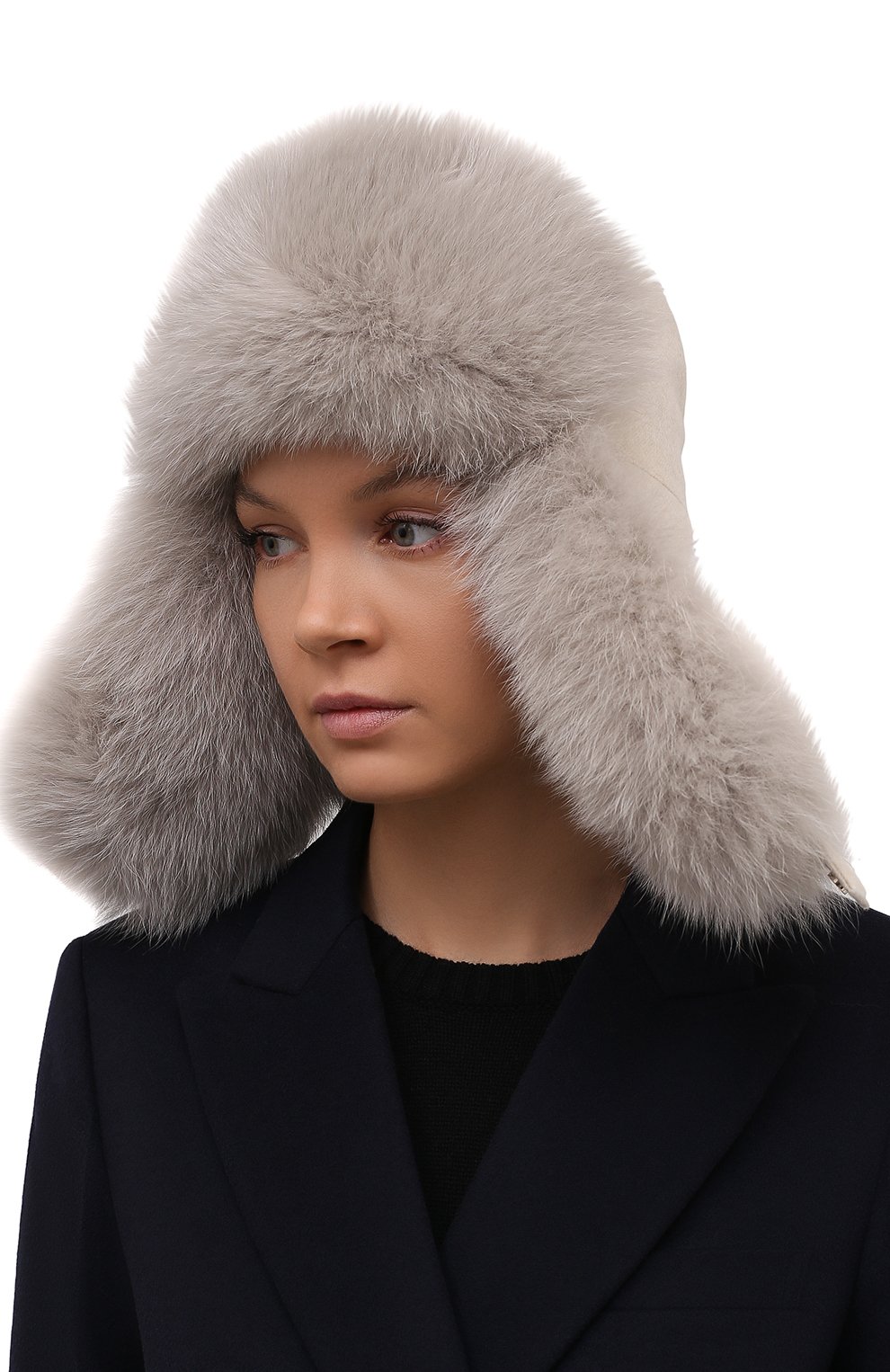 Кашемировая шапка alaskan с отделкой из меха лисы LORO PIANA, арт. FAF9414, фото 2