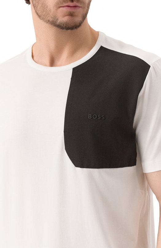 Хлопковая футболка BOSS Green 50537519 Белый  50537519 Фото 5
