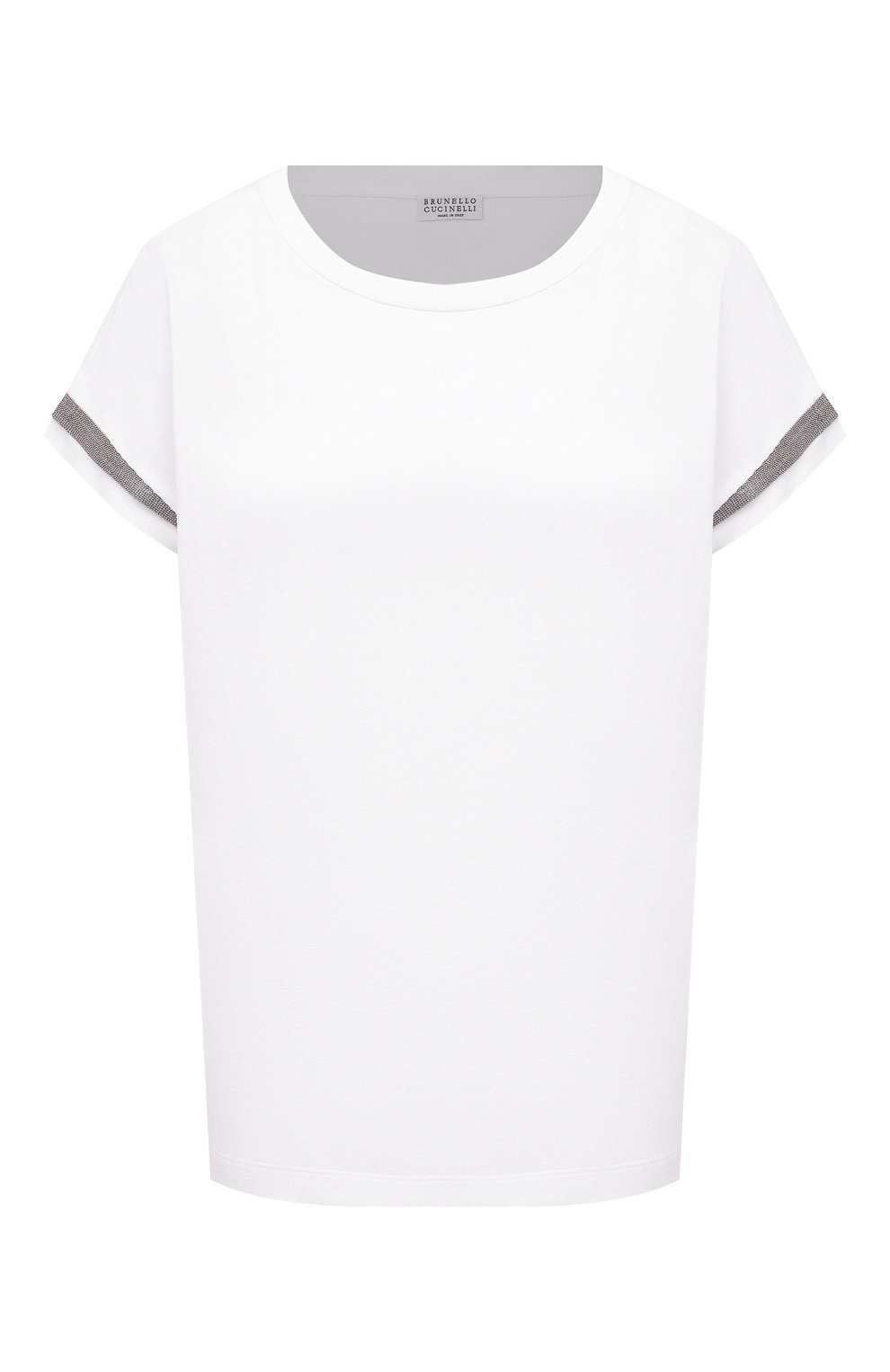Хлопковая футболка BRUNELLO CUCINELLI белого цвета по цене 158500 руб., арт. M0A45BM408, фото 1 Хлопковая футболка BRUNELLO CUCINELLI, арт. M0A45BM408, фото 1