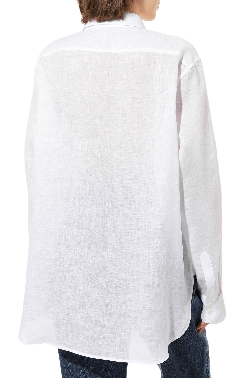 Льняная рубашка SASHAVERSE белого цвета по цене 25650 руб., арт. BL005/NL/WHITE, фото 4 Льняная рубашка SASHAVERSE, арт. BL005/NL/WHITE, фото 4