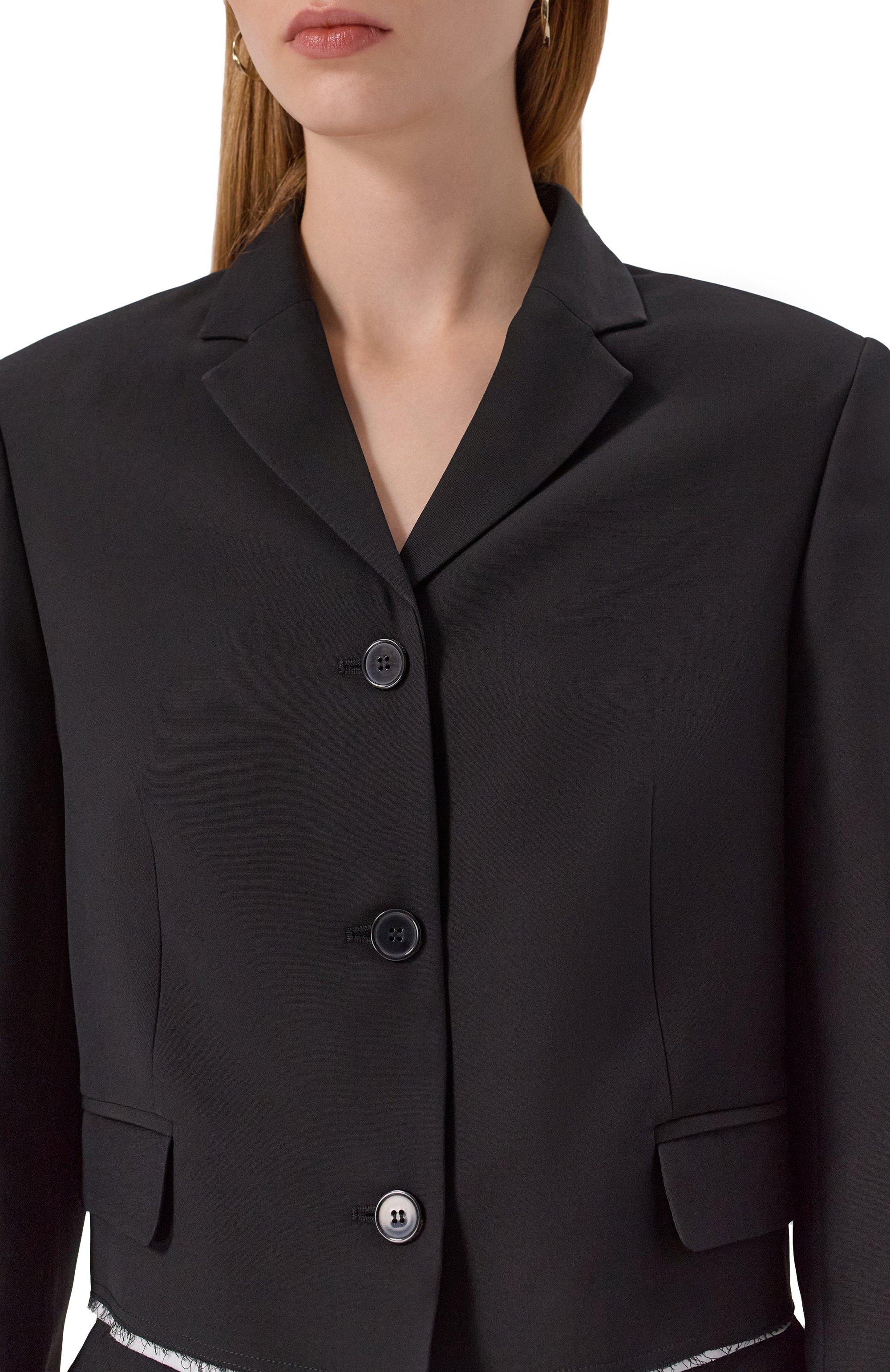 Жакет из шерсти и шелка 12 STOREEZ черного цвета по цене 36000 руб., арт. 132600, фото 5 Жакет из шерсти и шелка 12 STOREEZ, арт. 132600, фото 5