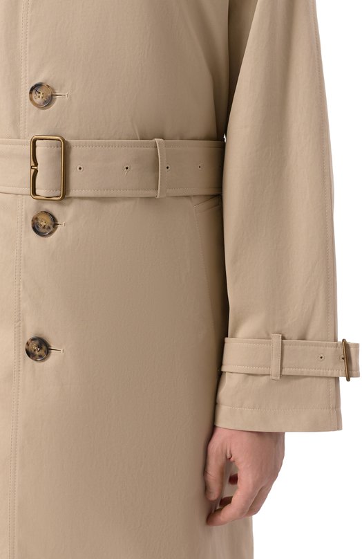 Хлопковый плащ Burberry 8108800 Бежевый  8108800 Фото 5