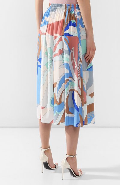 Шелковая юбка EMILIO PUCCI синего цвета по цене 59950 руб., арт. 9ERW60/9E733, фото 4 Шелковая юбка EMILIO PUCCI, арт. 9ERW60/9E733, фото 4