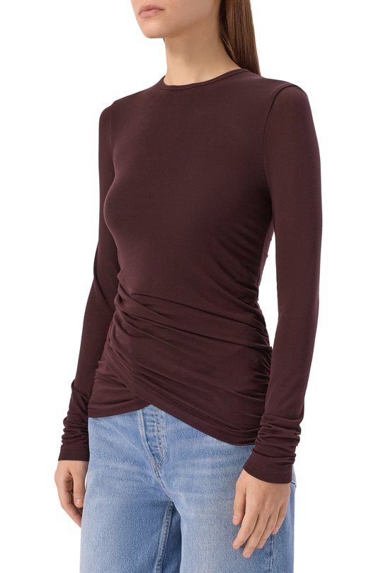 Лонгслив из лиоцелла Agolde A73941618 Коричневый  A73941618 Фото 3