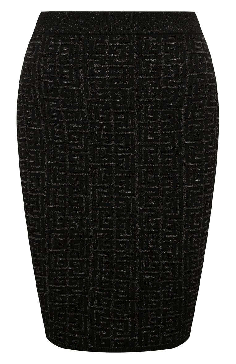 Женская юбка из вискозы BALMAIN черного цвета, арт. DF1LC056/KG96 | Фото 1 (Материал внешний: Вискоза; Длина Ж (юбки, платья, шорты): До колена; Женское Кросс-КТ: Юбка-карандаш; Стили: Кэжуэл; Автоматизация состава: Проставлено; Автоматизация ТО: Проставлено)