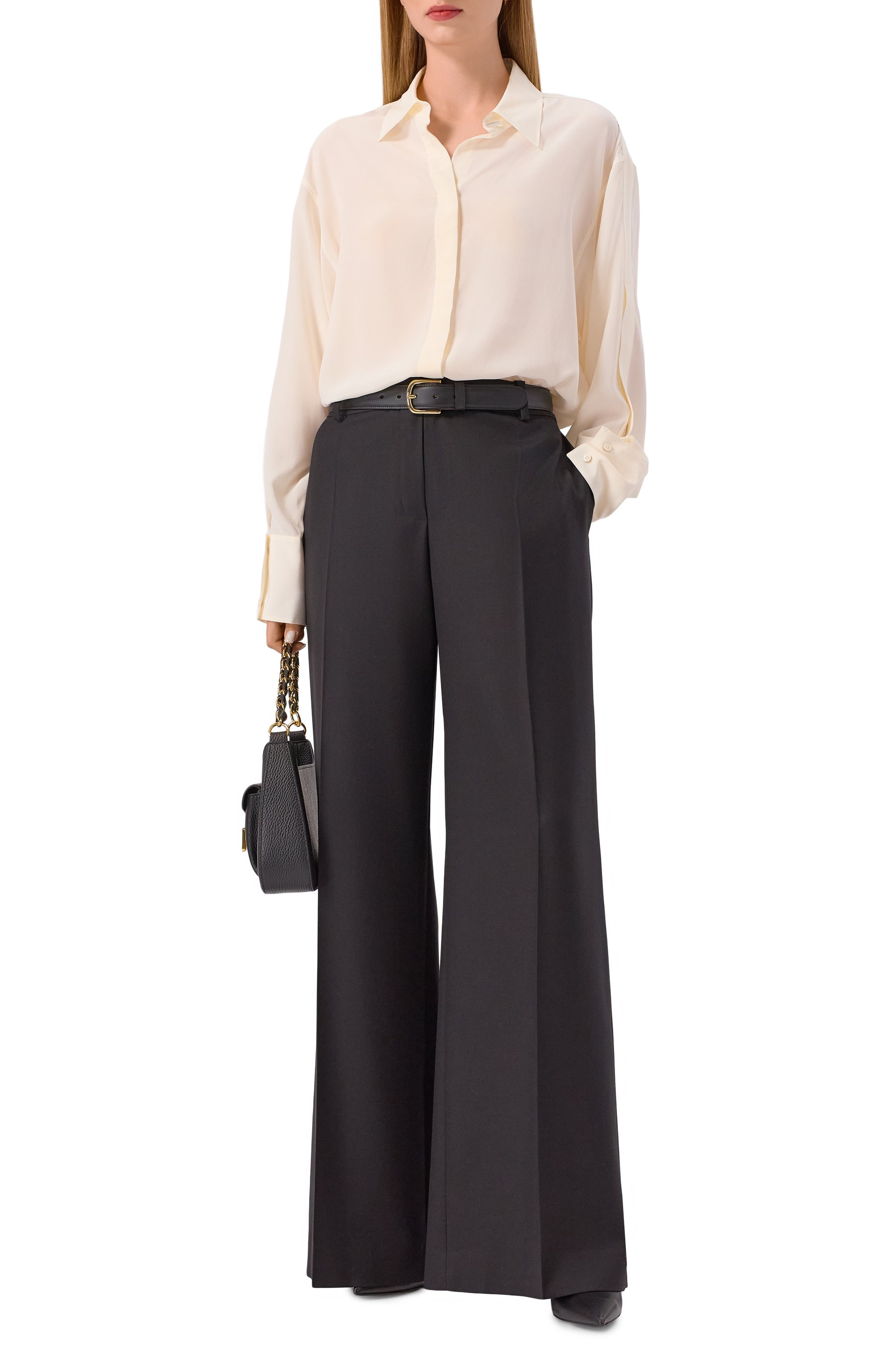 Шелковая блузка BOSS кремового цвета по цене 35950 руб., арт. 50551961, фото 2 Шелковая блузка BOSS, арт. 50551961, фото 2