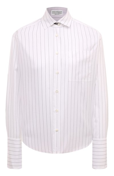 Женская рубашка из хлопка и шелка BRUNELLO CUCINELLI, арт. MP757NH306