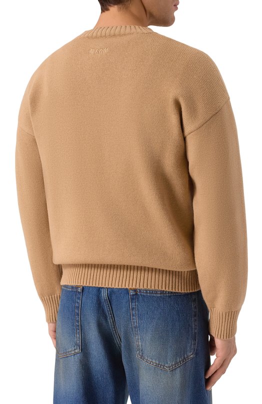 Джемпер из шерсти и кашемира MSGM 3940MM206/257596 Бежевый  3940MM206/257596 Фото 4